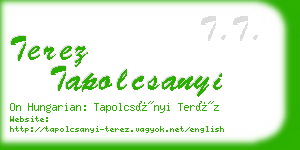 terez tapolcsanyi business card